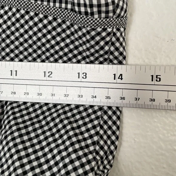 Talbots 6P Black Gingham Midi Fit And Flare Sweetheart Neckline With Straps - Picture 5 of 7